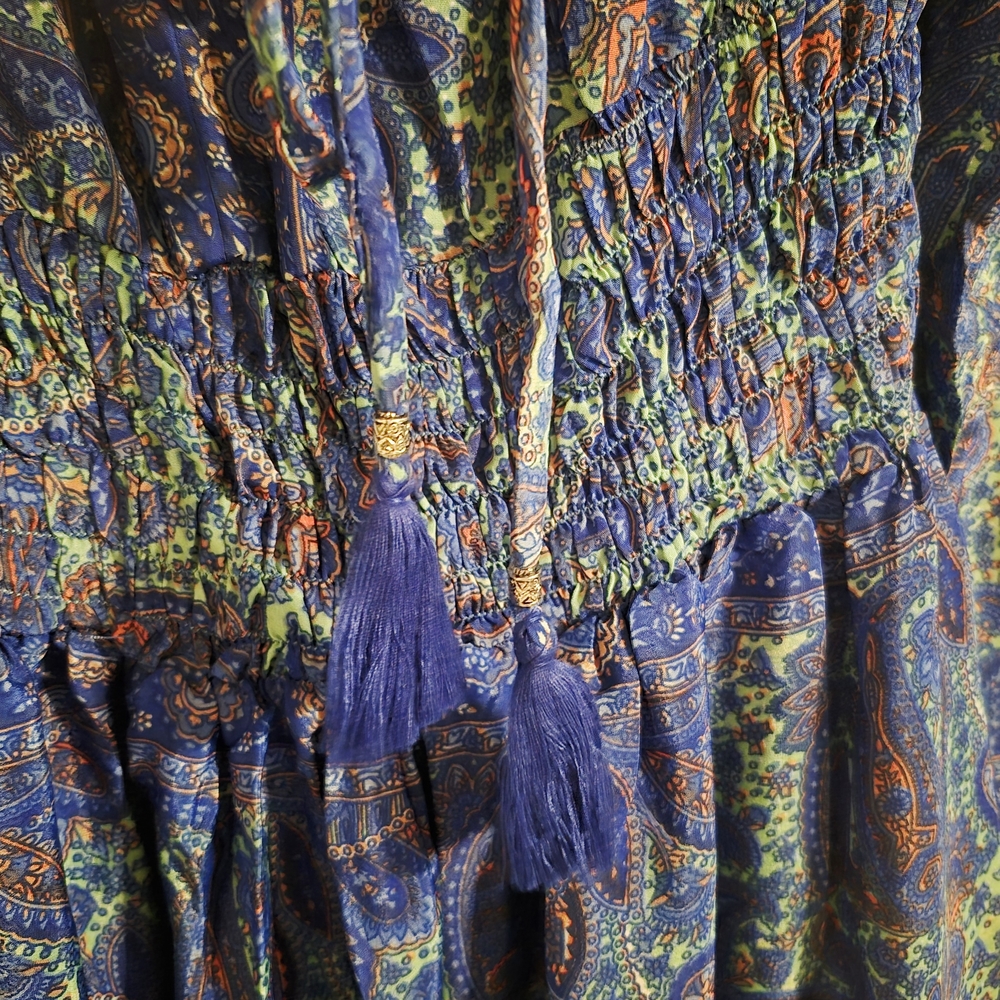 Blue Paisley‎ Women's Dress - Picture 2 of 4